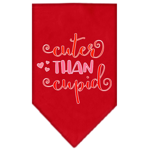 Cuter Than Cupid Screen Print Bandana Red Small